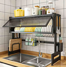 Escurridor y Organizador 2 en 1 de acero inoxidable con Tapa ¡Cocina ordenada y seca!