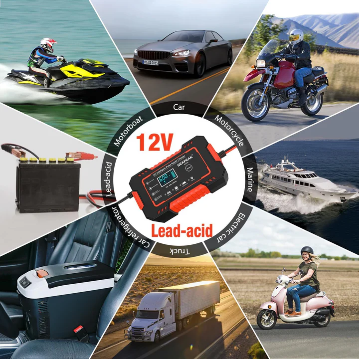 CARGADOR Y ARRANCADOR DE BATERÍA 12V-6A